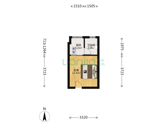 鸿福广场 1室0厅1卫 31平方