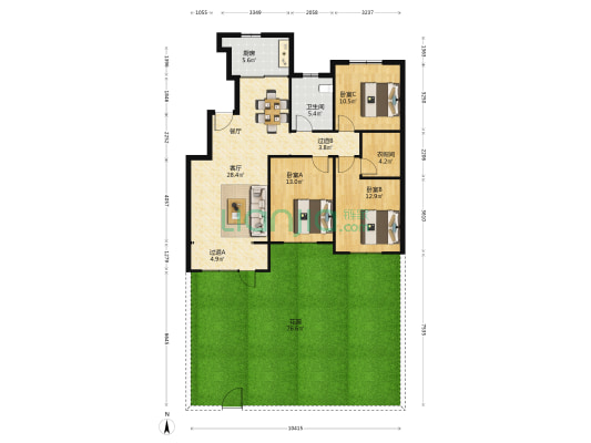 平度江山帝景 3室1厅1卫 118平方