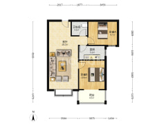 双塔区，天保郦景，精装修南向两居-涿州天保郦景户型图