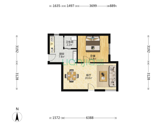 番禺路305弄 1室1厅1卫 49平方