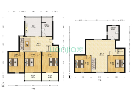 湾子头新寓 5室2厅2卫 180平方