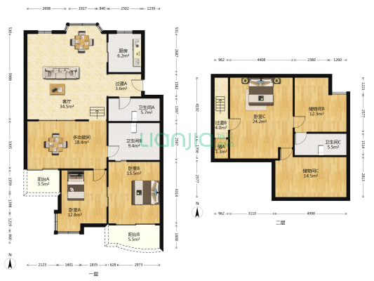 新金都城市花园 4室1厅3卫 131平方