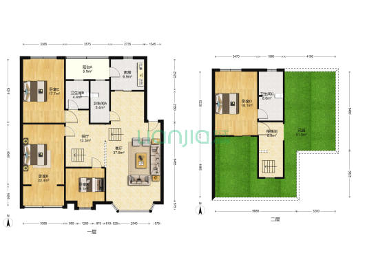 翠竹苑C区 4室2厅3卫 182平方