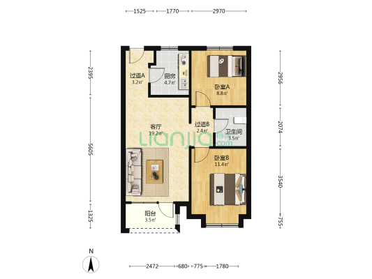 温泉新都孔雀城柏园  2室1厅1卫 76平方