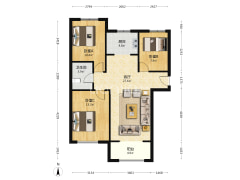 K2狮子城北区 3室1厅 92.04平米-涿州K2狮子城北区户型图