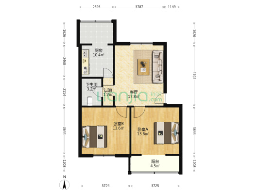 西苑小区 2室1厅1卫 71平方