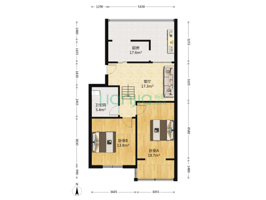 贻芳嘉园 2室1厅1卫 77平方