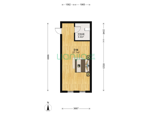风尚城市派 1室0厅1卫 46平方