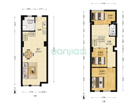 五华偶寓 3室1厅2卫 59平方