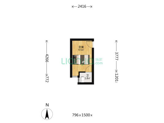 富贵门花园 1室0厅1卫 162平方