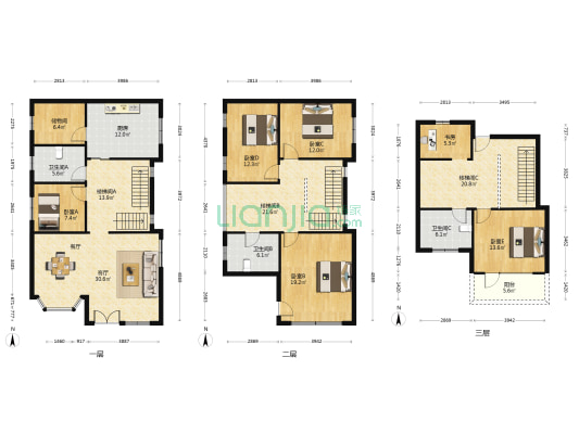 兴隆别墅(闵行) 6室1厅3卫 232平方