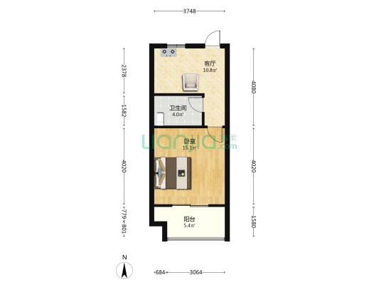山阴城隍庙 1室1厅1卫 42平方