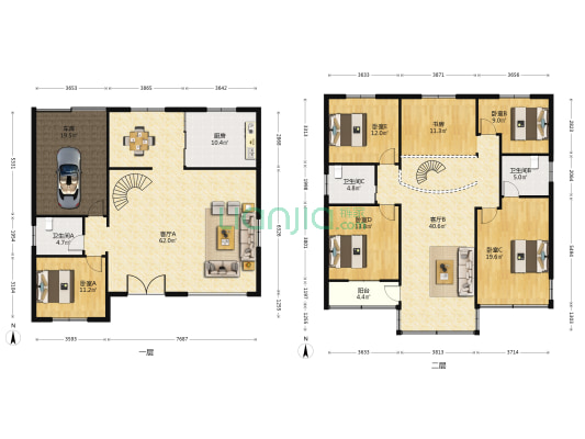 花溪畔居北区 6室2厅3卫 307平方