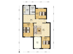 贾秀路物探三号院，南北两居室，采光无遮挡-涿州新安小区户型图