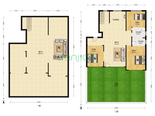 中海盛世城世安府 3室2厅2卫 254平方