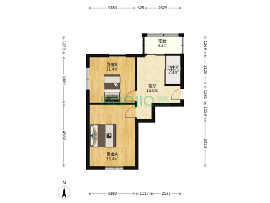 南直路 2室1厅1卫 55平方