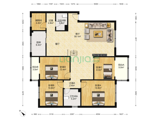 安居苑(温江) 4室1厅2卫 160平方