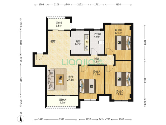 珍宝岛·熙悦府 3室1厅1卫 115平方