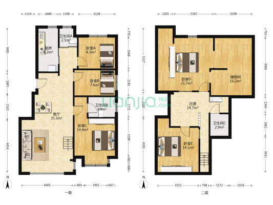新华联悦澜湾 5室1厅3卫 138平方