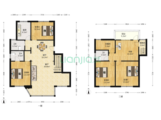 新城花苑 5室2厅3卫 167平方