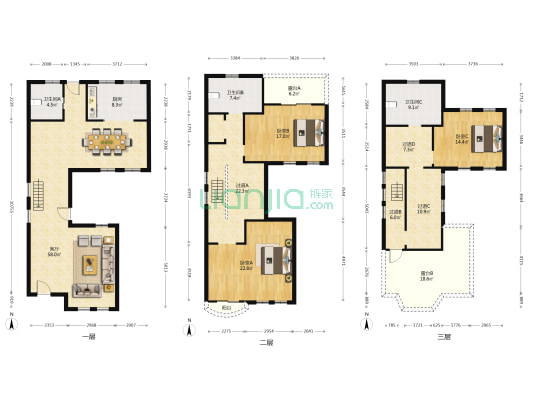 福运庄园 3室1厅3卫 223平方