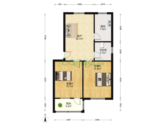 瑞金社区废旧家属院 2室1厅1卫 84平方