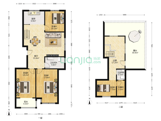 杏林小区 4室1厅2卫 158平方