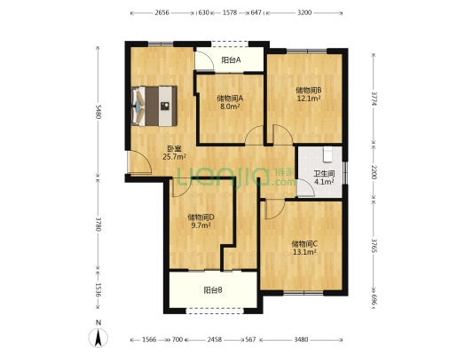 凤祥园 1室0厅1卫 106平方