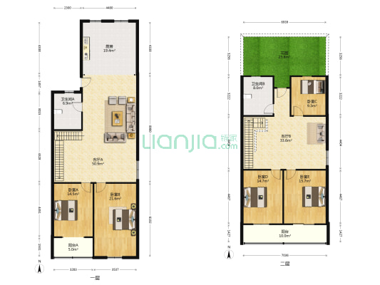 环城南路54号 5室2厅2卫 211平方