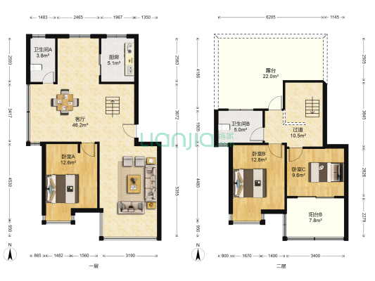 校东小区 3室1厅2卫 131平方