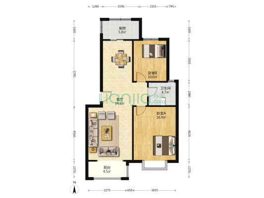 福源天安佳园 2室1厅1卫 99平方