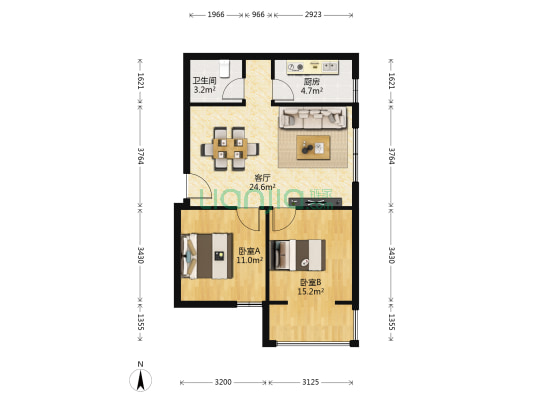 土门墩粮库家属院 2室1厅1卫 89平方