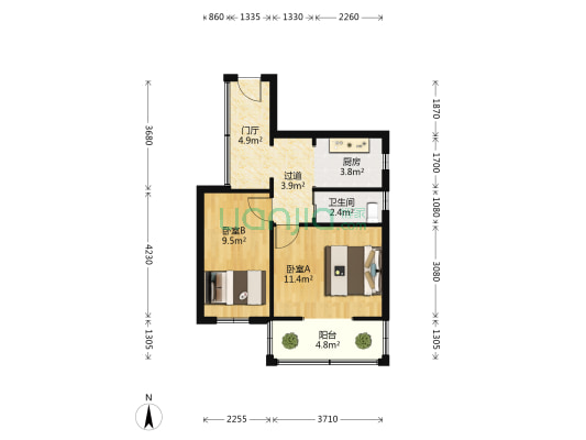 支矶石街7号 2室0厅1卫 50平方