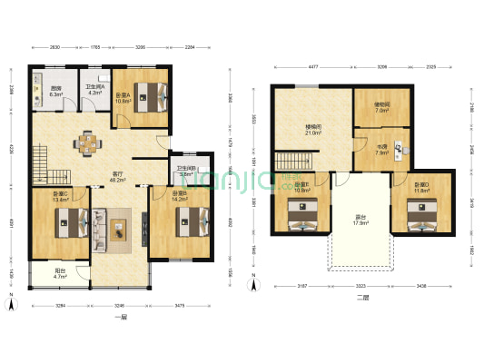 南采莲巷8号 6室1厅2卫 150平方