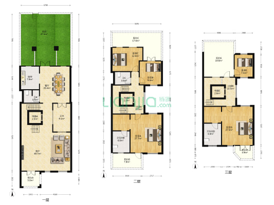 中海峰墅 5室2厅4卫 293平方