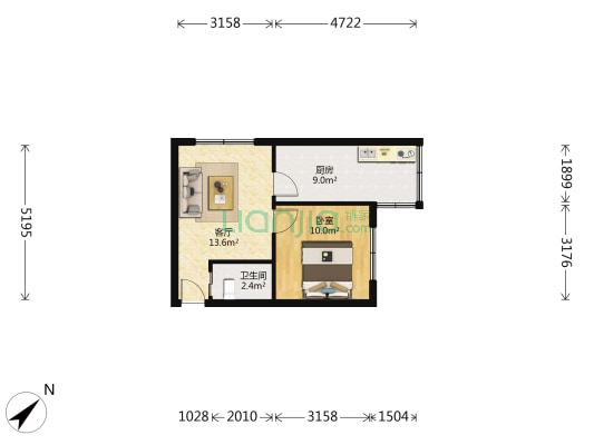 兴蓉南二巷7号 1室1厅1卫 38平方
