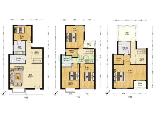鸿泰名园 5室1厅3卫 235平方