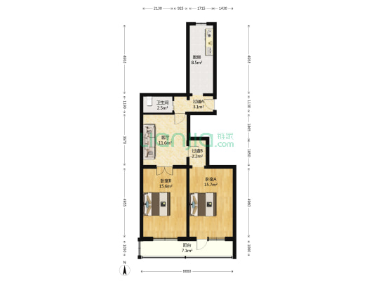 邮科社区 2室1厅1卫 81平方
