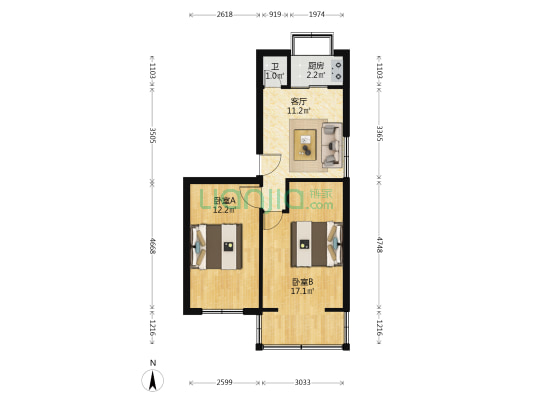 省机电公司家属院 2室1厅1卫 58平方