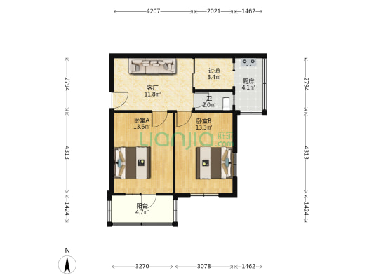 长益里 2室1厅1卫 40平方