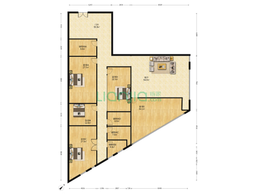 金牛市民中心 5室1厅0卫 379平方