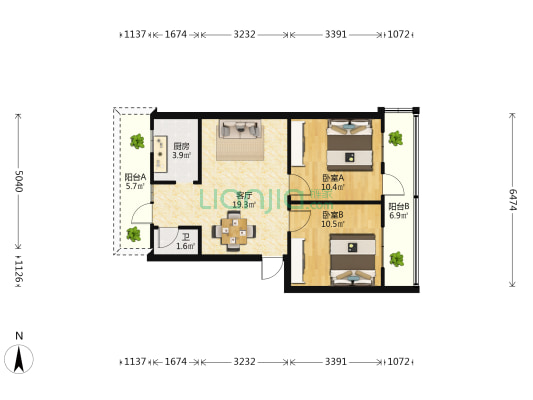 南宁糖纸厂云鸥村小区 2室1厅1卫 59平方
