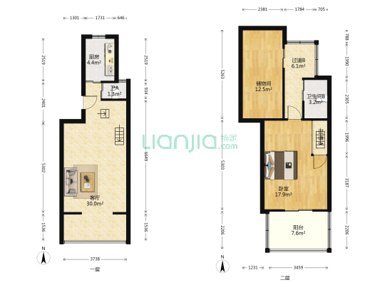 跨湖人家南区 1室1厅2卫 45平方