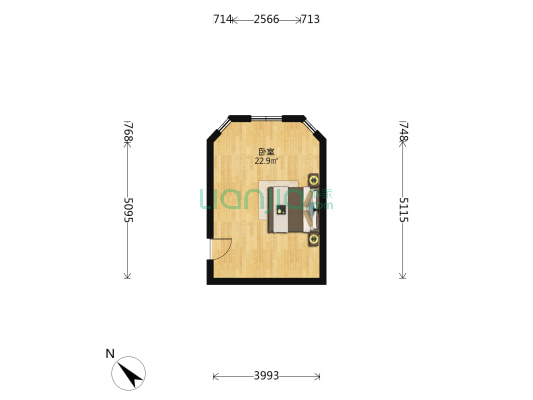 河北路(体育馆街) 1室0厅0卫 27平方