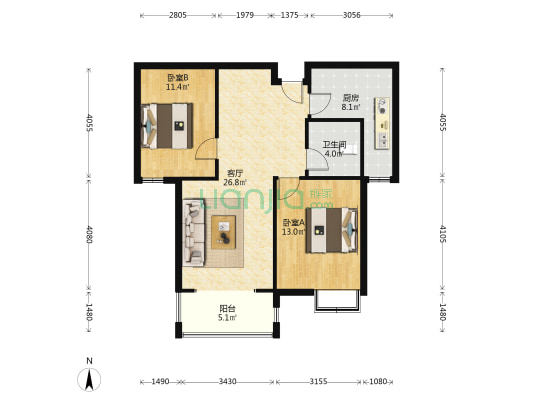 金品时代，涿州少有的人车分流社区，-户型图