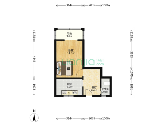 海椒市街12号 1室1厅1卫 38平方