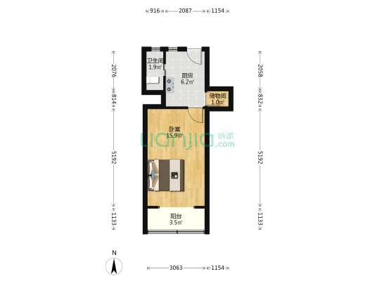 新市北路1420弄 1室0厅1卫 36平方