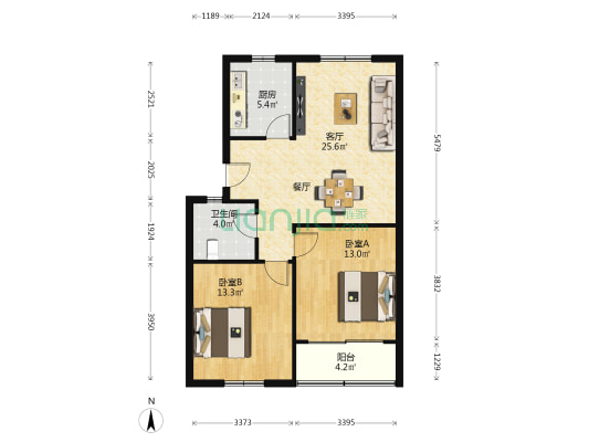 玉古路139号 2室1厅1卫 81平方