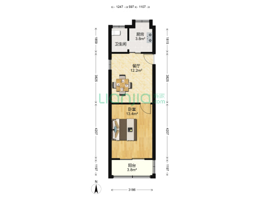 喻松桥 1室1厅1卫 43平方