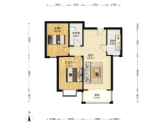 京中美居，开发区户口，南北电梯两居，双语-涿州京中美居户型图